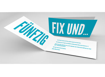 Einladung zum 50. Geburtstag: Fix und Fünfzig Individuelle Einladung