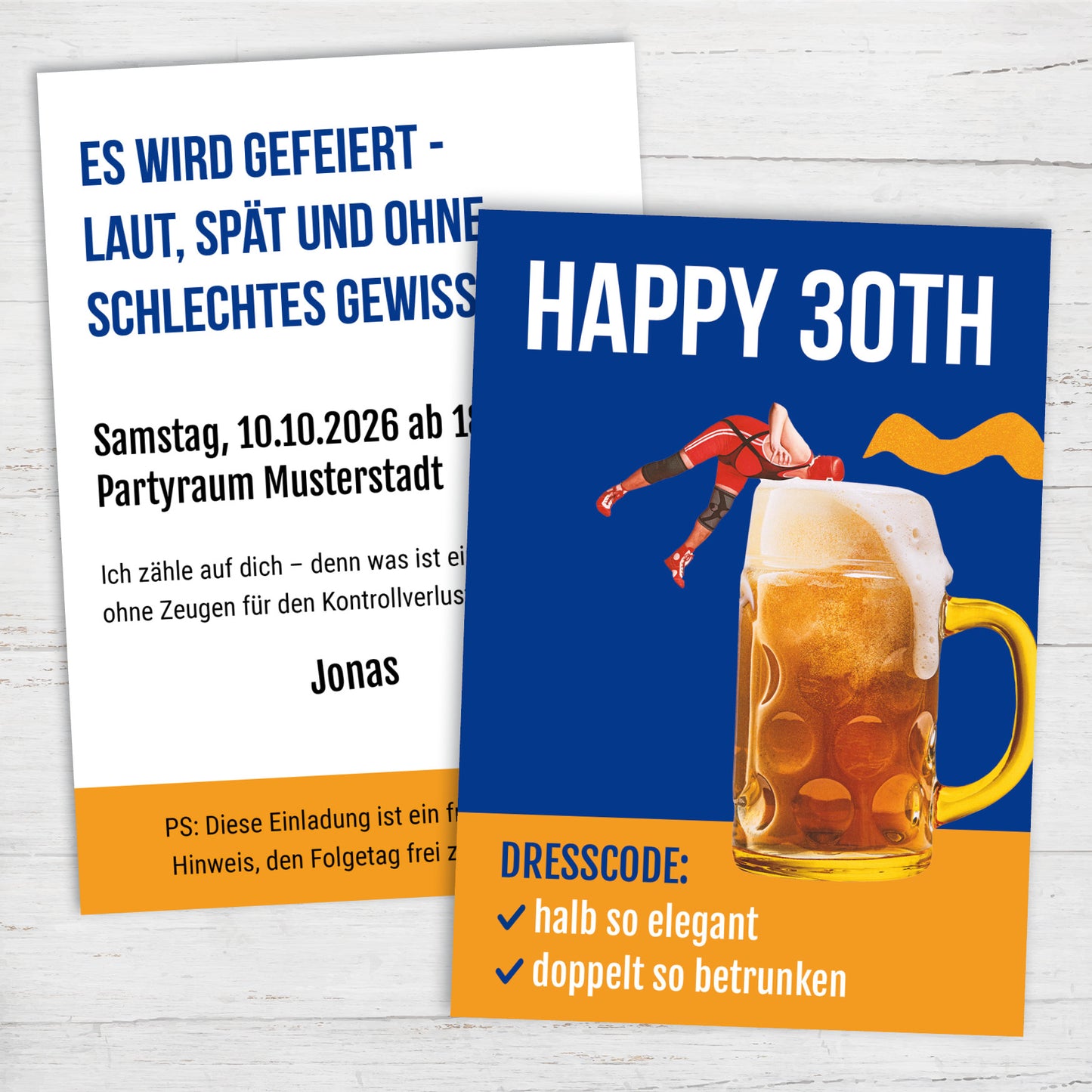 Einladung zum 30. Geburtstag: Halb so elegant