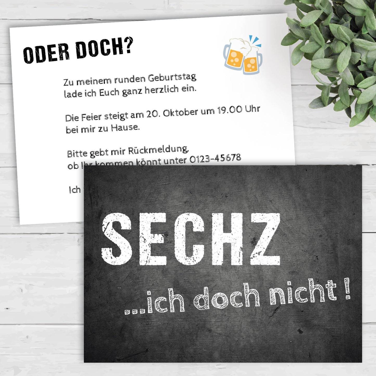 Einladung zum 60. Geburtstag: SECHZ ...ich doch nicht!