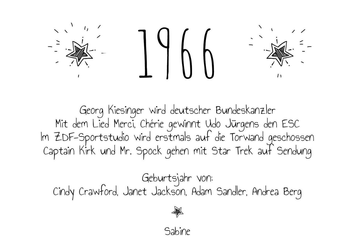 Einladung zum 60. Geburtstag: Ereignisse aus dem Jahr 1966 - weiß