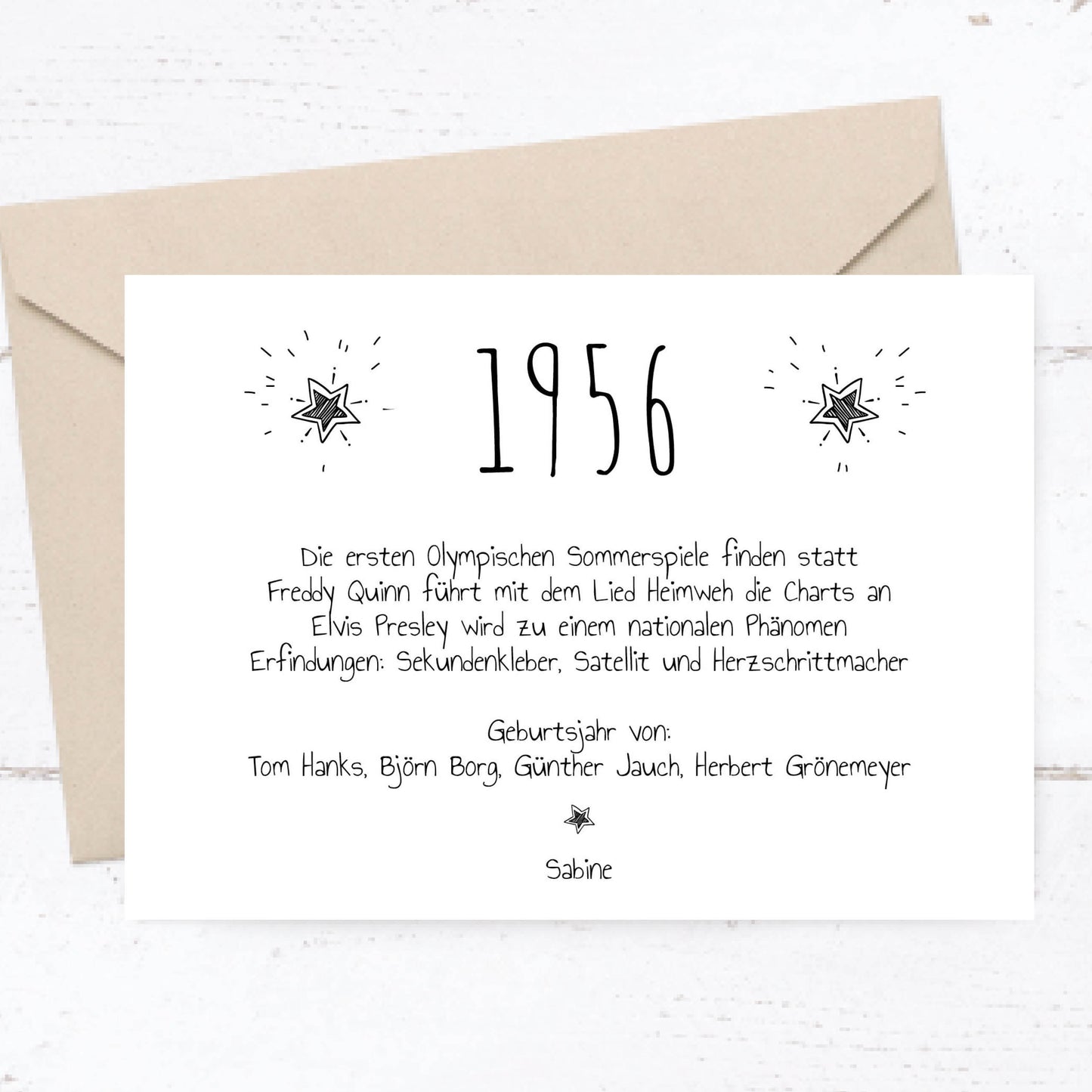 Einladung zum 70. Geburtstag: Ereignisse aus dem Jahr 1956 - weiß