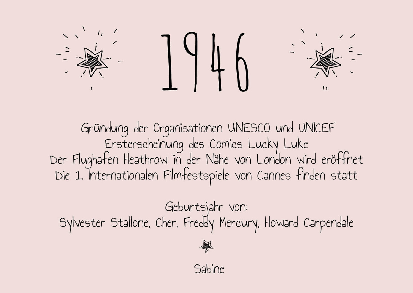 Einladung zum 80. Geburtstag: Ereignisse aus dem Jahr 1946 - weiß