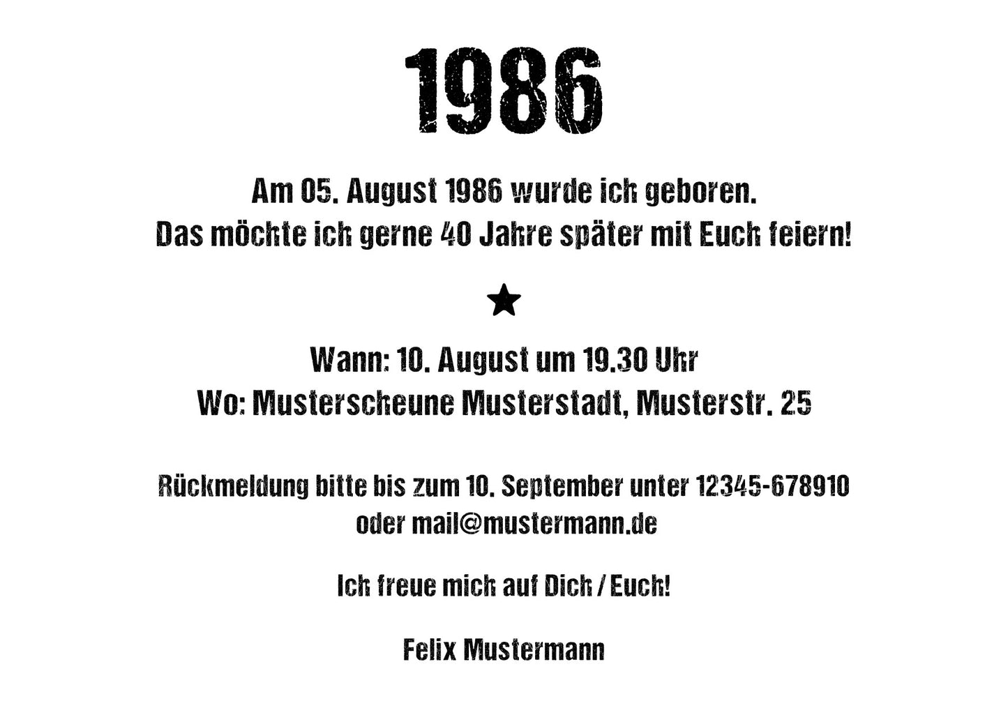 Einladung zum 40. Geburtstag: Ereignisse aus dem Jahr 1986