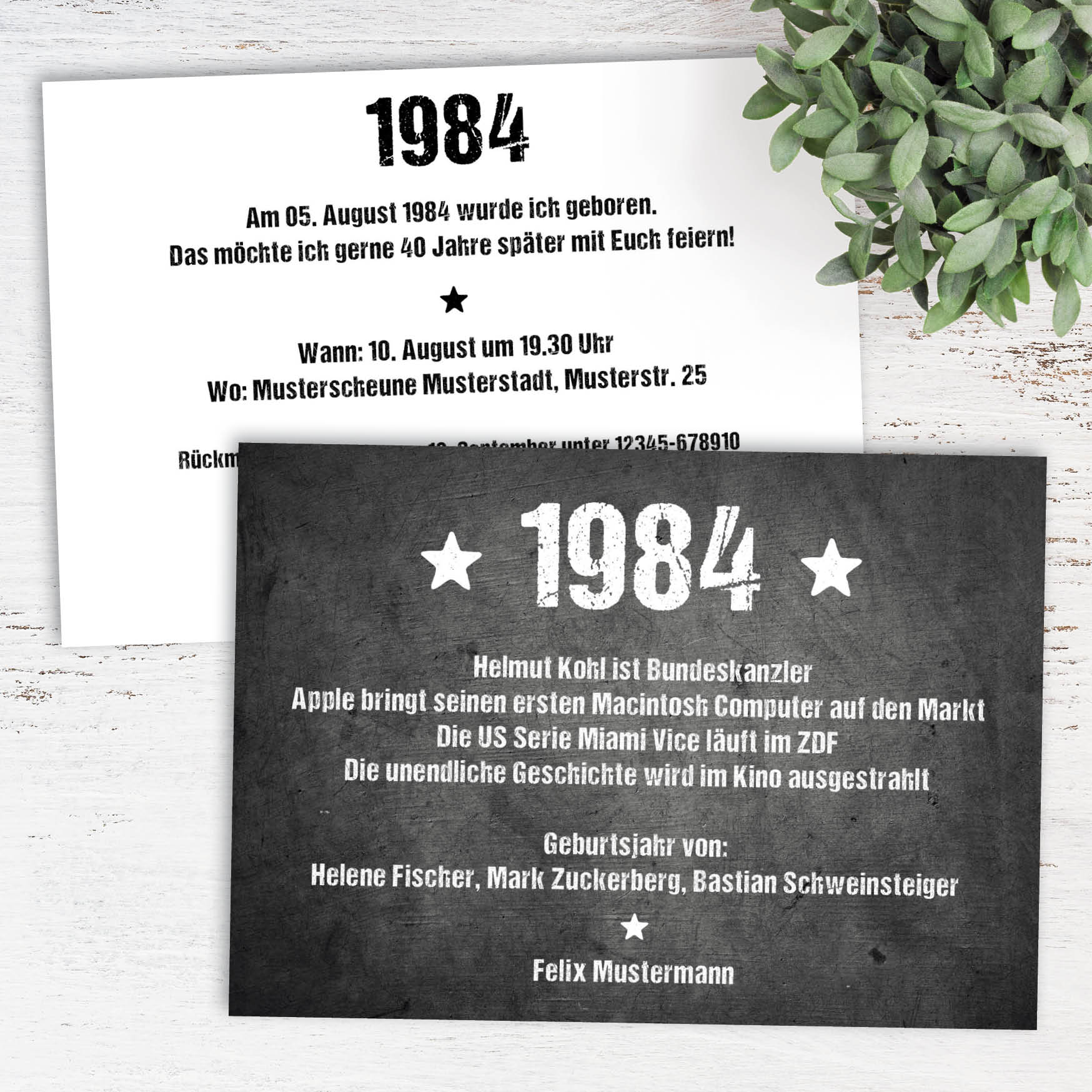 Einladung zum 40. Geburtstag Ereignisse aus dem Jahr 1984