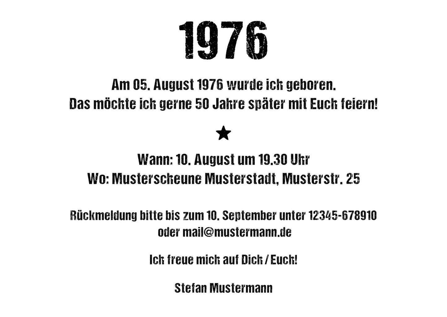 Einladung zum 50. Geburtstag: Ereignisse aus dem Jahr 1976