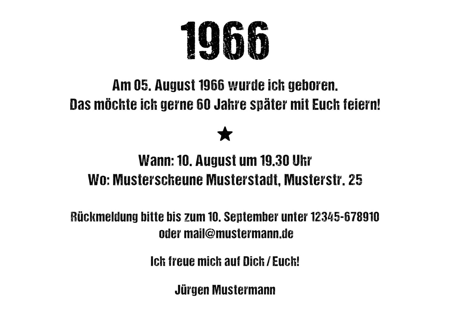 Einladung zum 60. Geburtstag: Ereignisse aus dem Jahr 1966