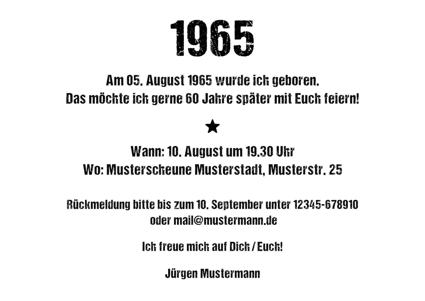 Einladung zum 60. Geburtstag: Ereignisse aus dem Jahr 1965