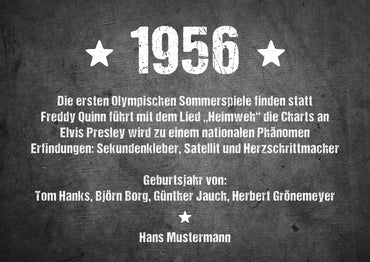Einladung zum 70. Geburtstag:  Ereignisse aus dem Jahr 1956