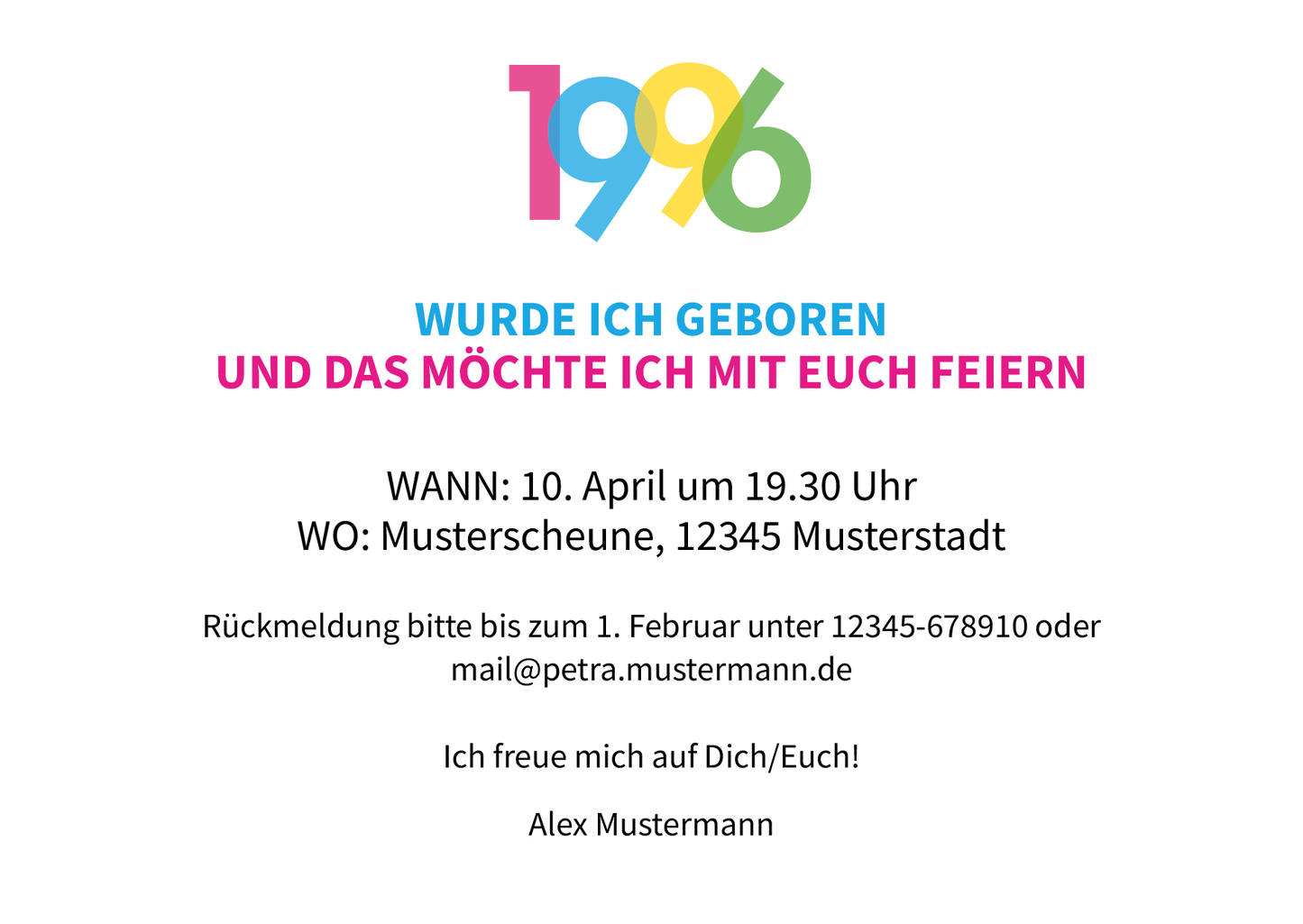 Einladung zum 60. Geburtstag: Jahreszahl 1966