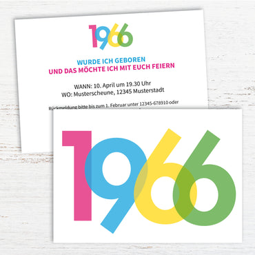Einladung zum 60. Geburtstag: Jahreszahl 1966