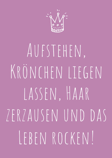 Glückwunsch - Postkarte:  Krönchen liegen lassen Individuelle Einladung