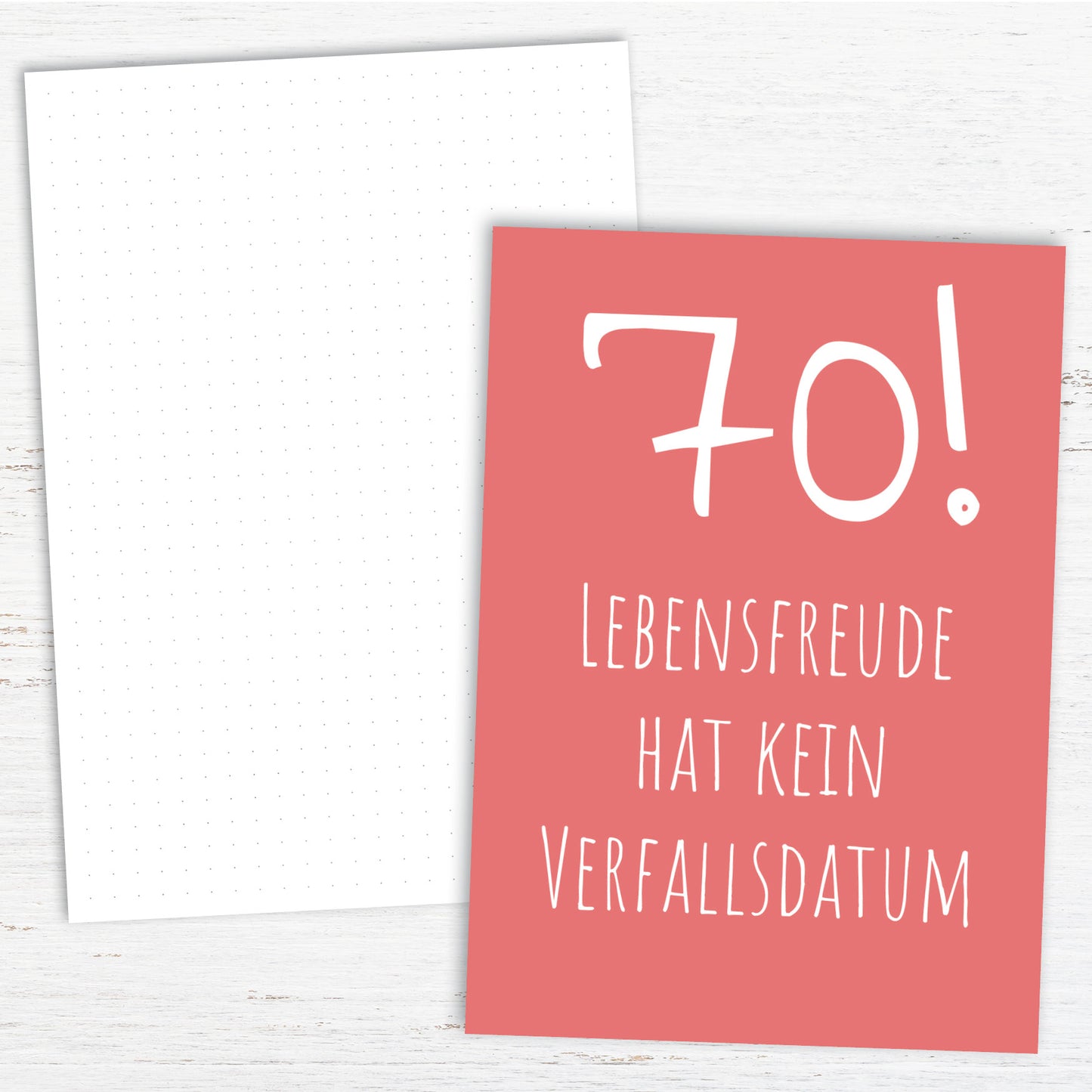 Glückwunsch Postkarte zum 70. Geburtstag – Lebensfreude hat kein Verfallsdatum