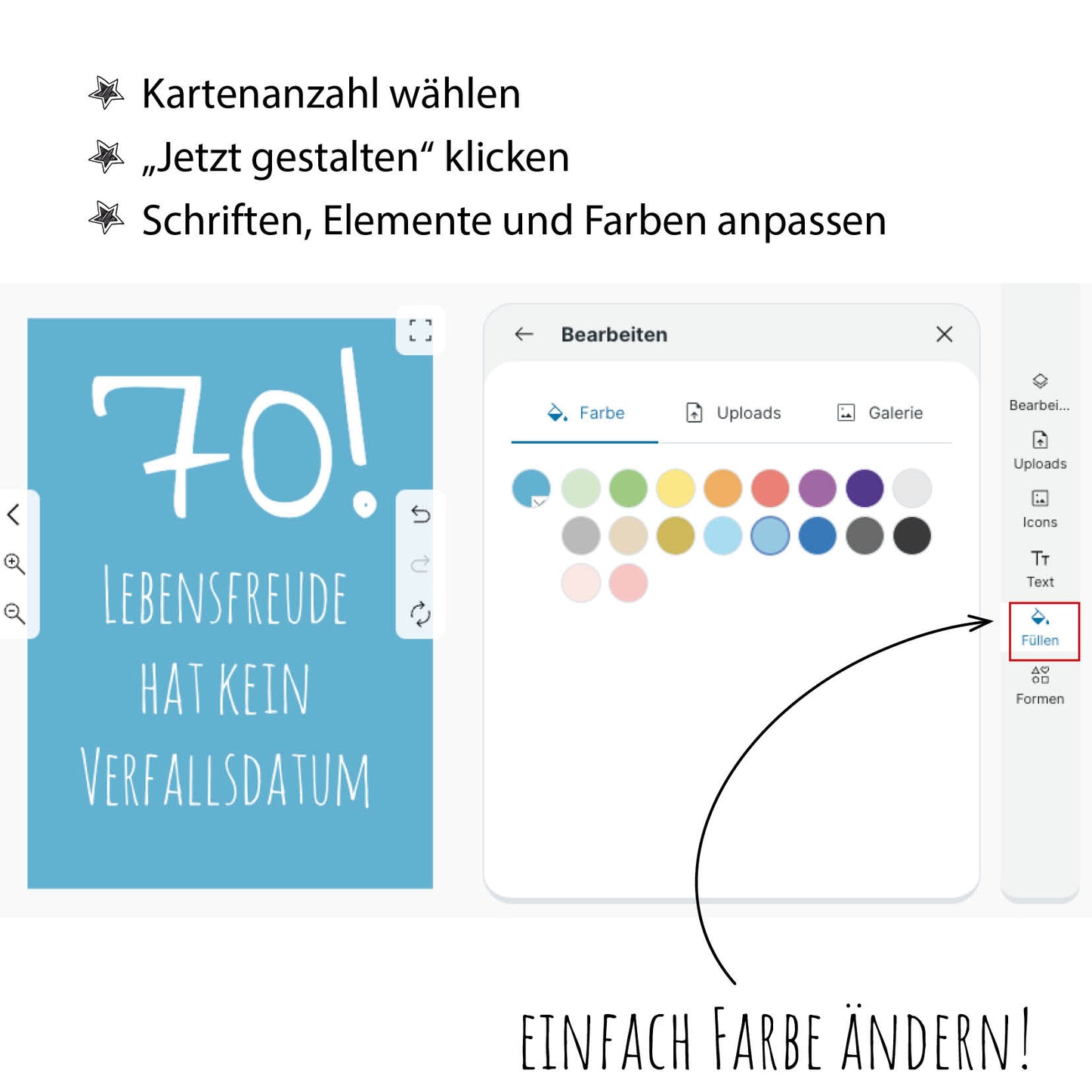 Einladung zum 70. Geburtstag: Lebensfreude hat kein Verfallsdatum!