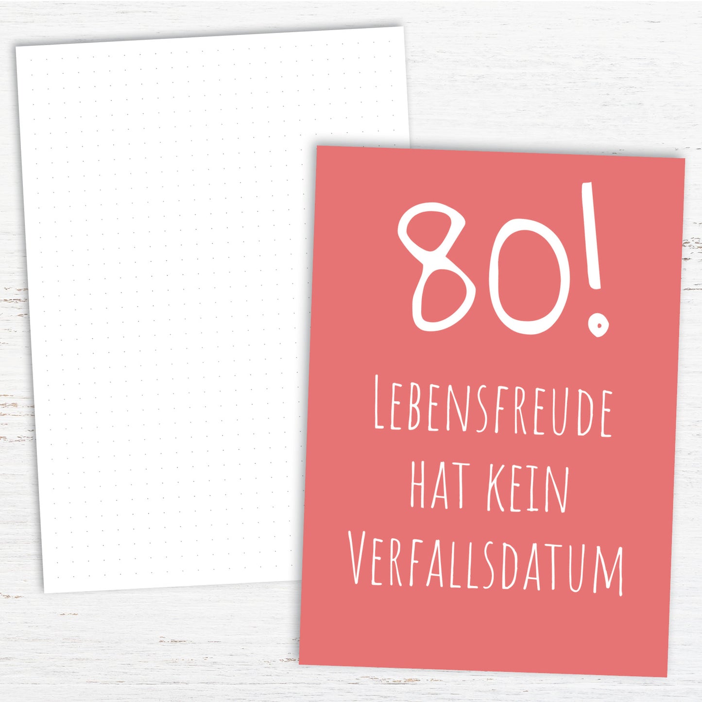 Glückwunsch Postkarte zum 80. Geburtstag – Lebensfreude hat kein Verfallsdatum