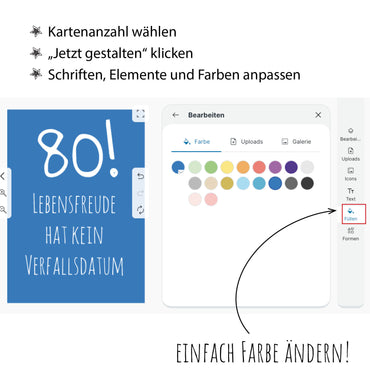Einladung zum 80. Geburtstag: Lebensfreude hat kein Verfallsdatum! - Individuelle Einladung