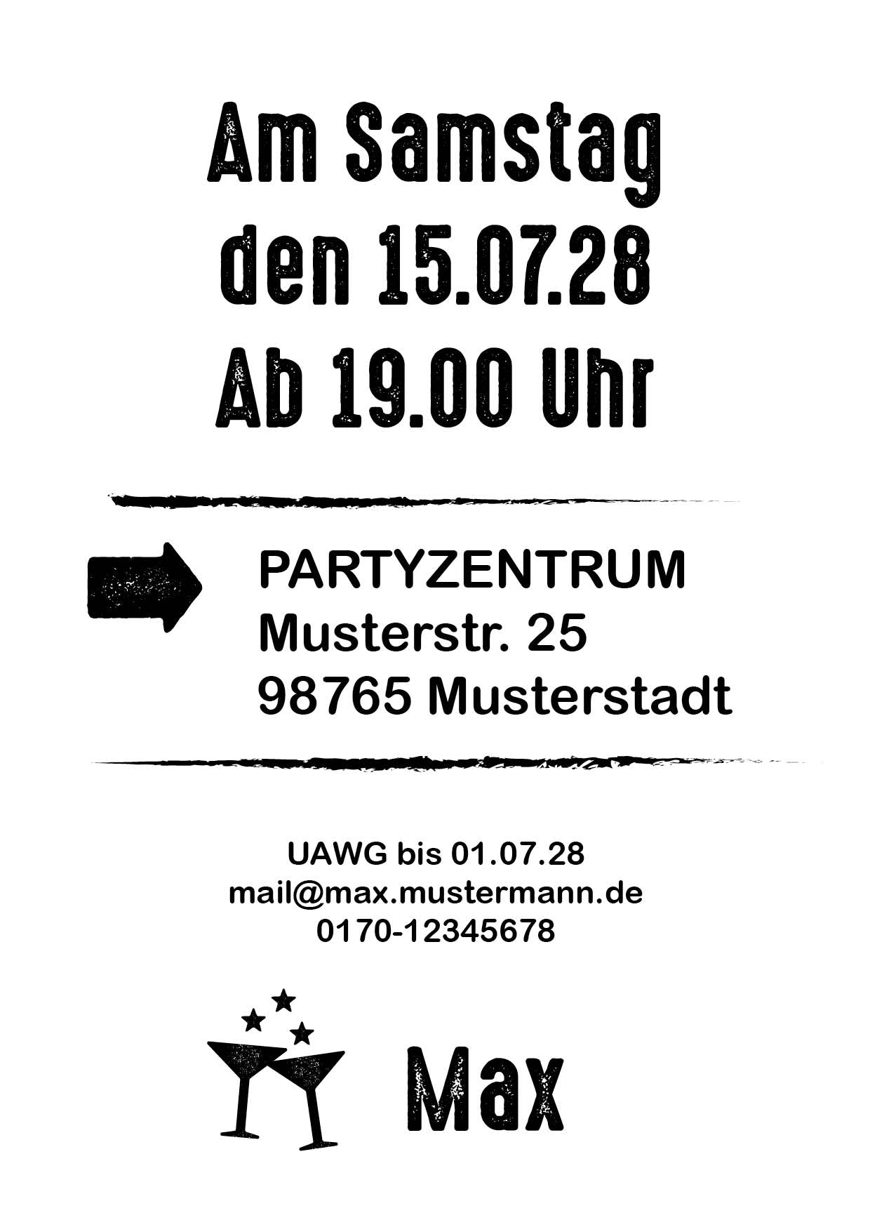 Einladung zum 30. Geburtstag: Let´s Party - mit Foto weiß