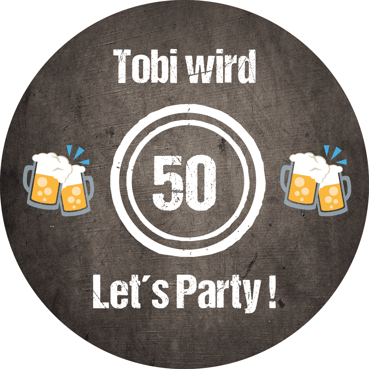 Bierdeckel Einladung zum 50. Geburtstag: LET’S PARTY! 🎉🍻