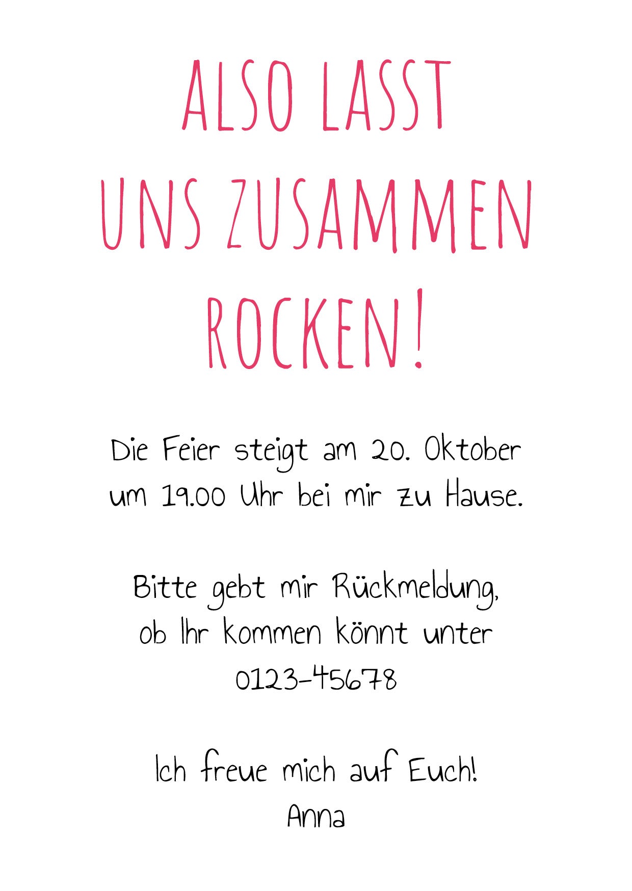 Einladung zum Geburtstag: Party like a Rockstar! - Sektglas