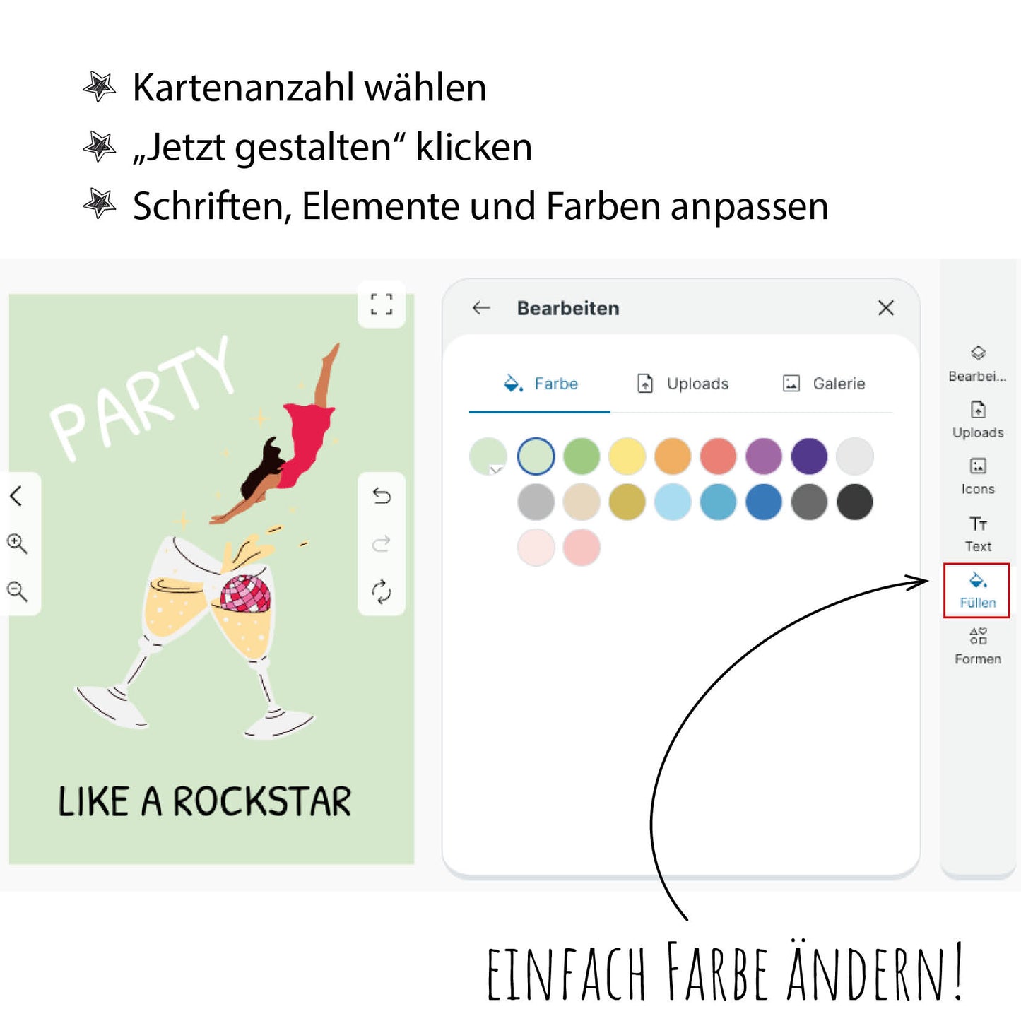Einladung zum Geburtstag: Party like a Rockstar! - Sektglas