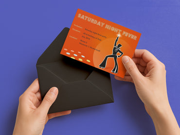 70er Jahre Party Einladung – Retro Disco Karte mit Saturday Night Fever Flair