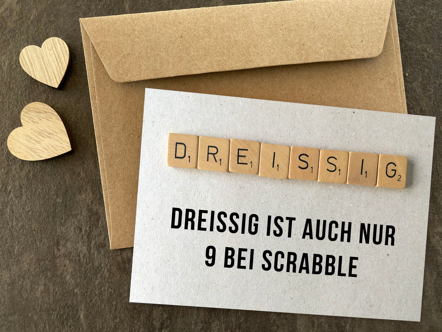 Glückwunsch - Postkarte: Scrabble 30 Individuelle Einladung