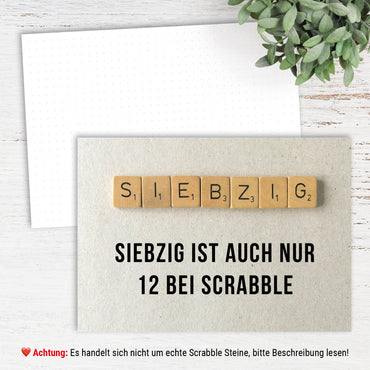 Glückwunsch - Postkarte: Scrabble 70