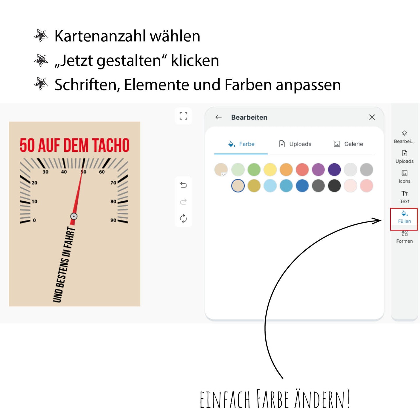 Einladung zum 50. Geburtstag – 50 auf dem Tacho… und bestens in Fahrt