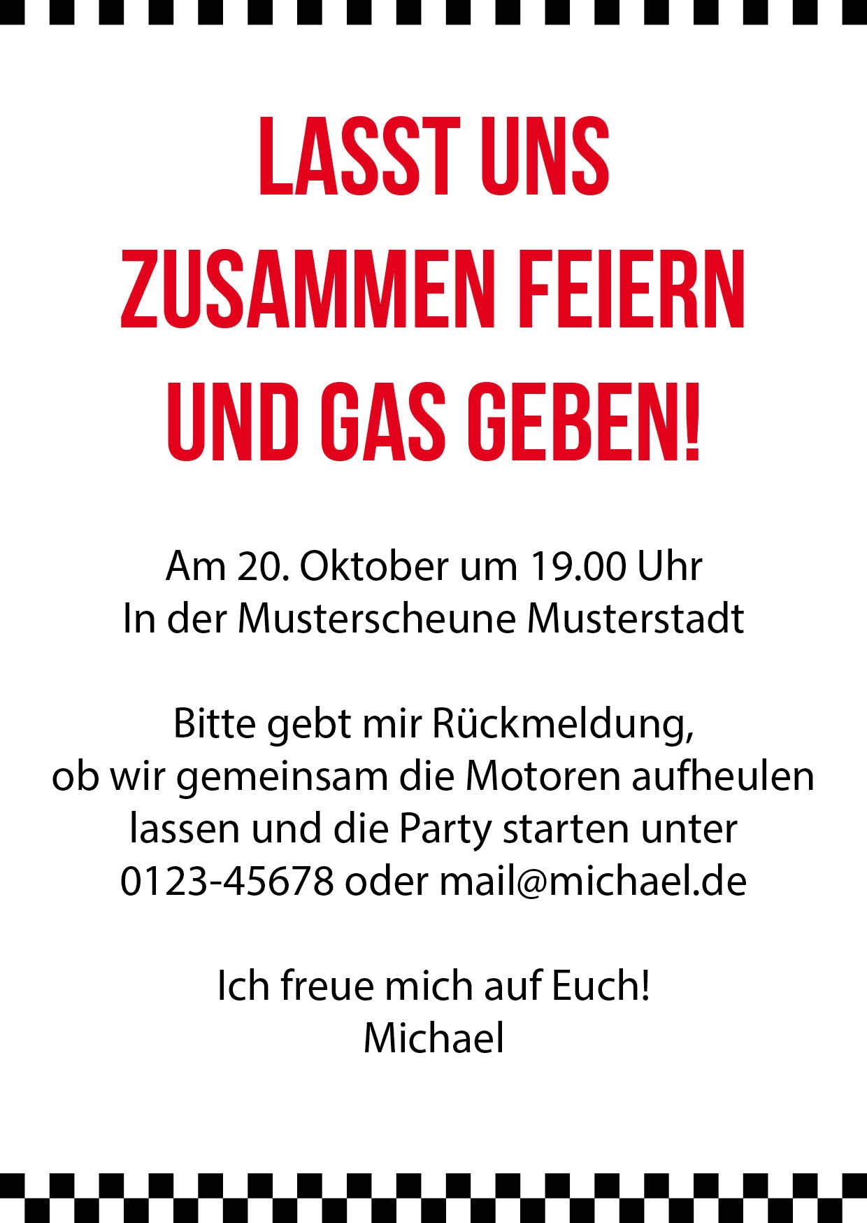Einladung zum 60. Geburtstag – 60 auf dem Tacho… und bestens in Fahrt