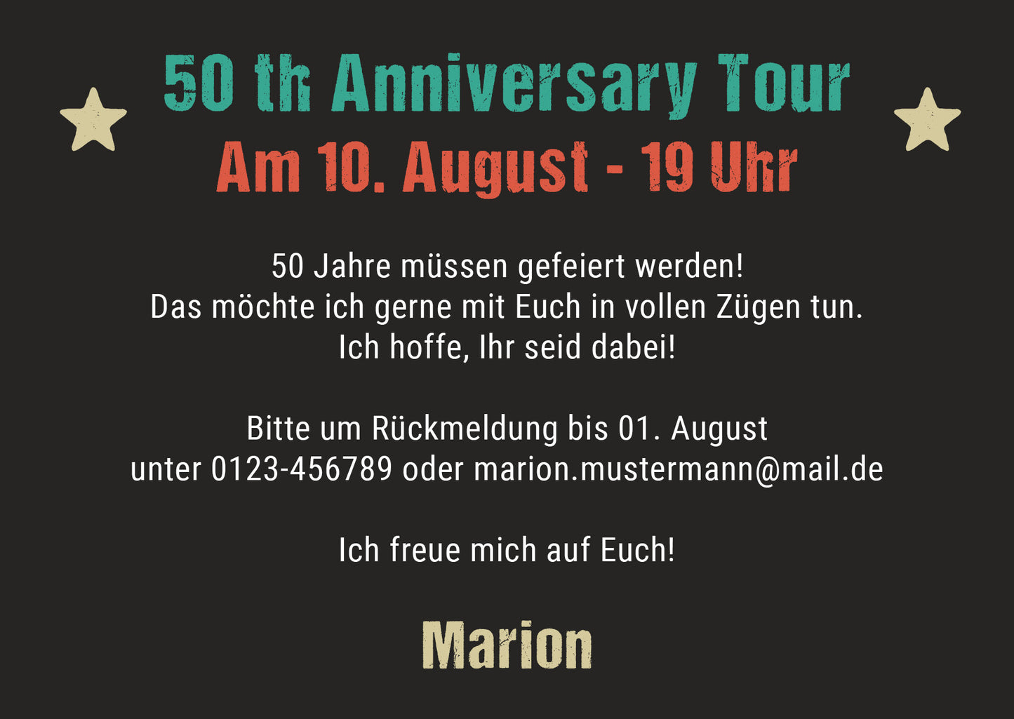 Einladung zum 50. Geburtstag: Vintage 1976