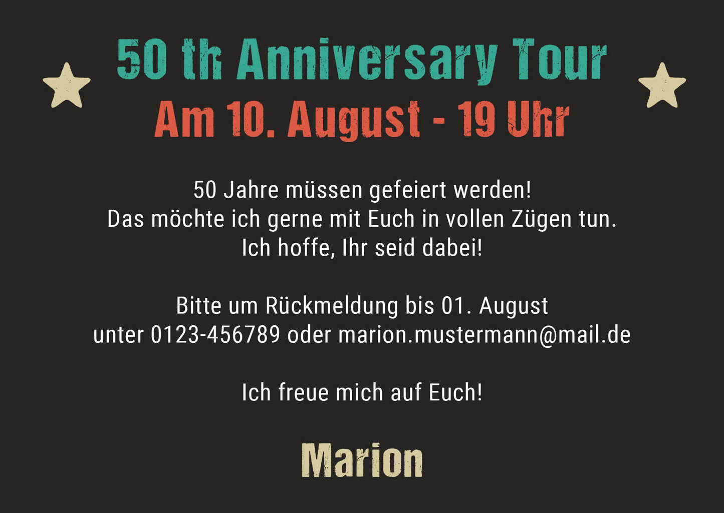 Einladung zum 50. Geburtstag: Vintage 1977