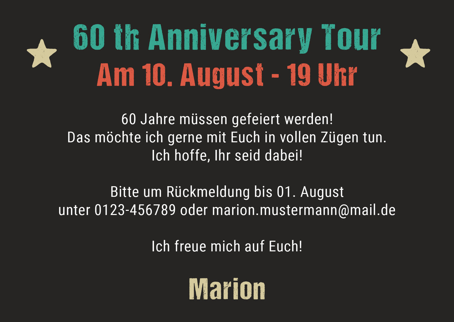 Einladung zum 60. Geburtstag: Vintage 1966