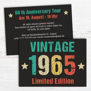 Einladung zum 60. Geburtstag: Vintage 1965