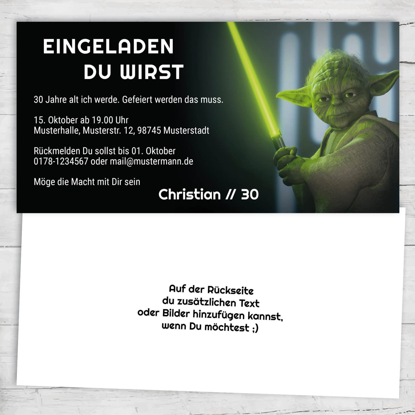 Einladung zum 30. Geburtstag: Yoda