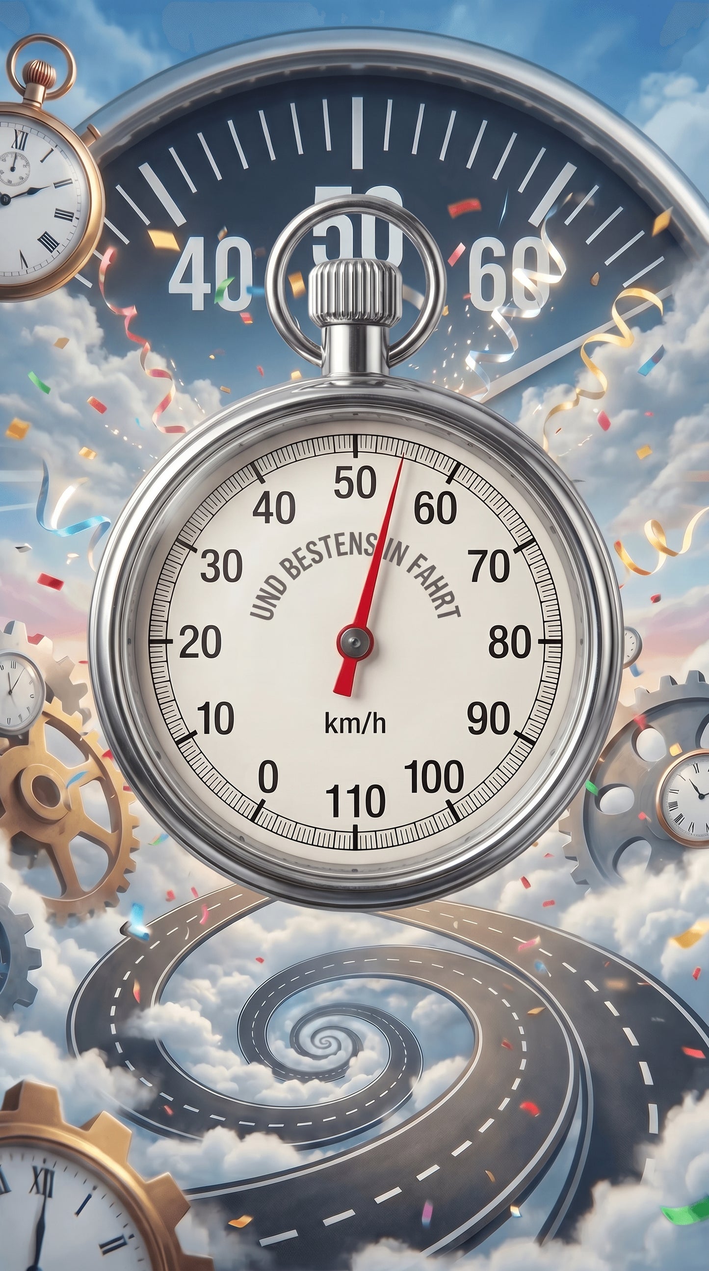 Lustiges Geschenkpapier Set 5 Bögen Tacho - witziges Motiv zum Geburtstag