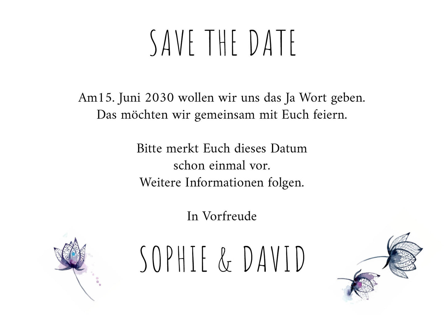 Save the Date Karten: Floral modern mit Foto