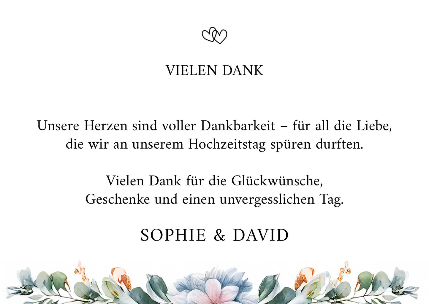 Danksagungskarten zur Hochzeit: Eukalyptus mit Foto