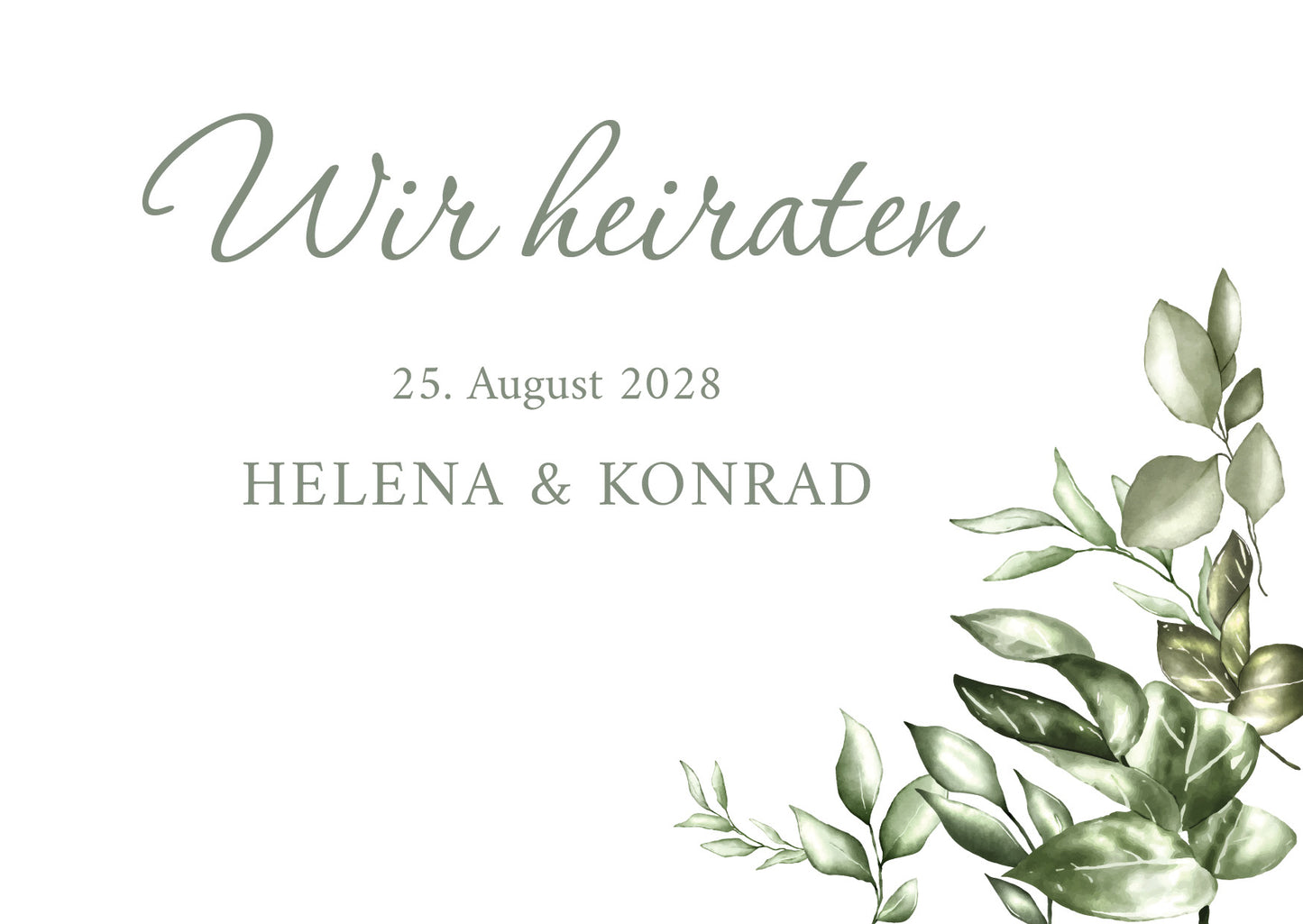 Einladung zur Hochzeit: Green Wedding - Postkarte