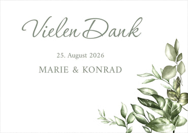Danksagungskarte zur Goldenen Hochzeit: Greenery - Postkarte