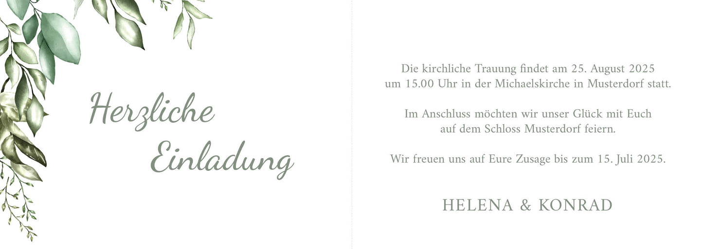 Einladungskarte zur Hochzeit: Green Wedding Individuelle Einladung