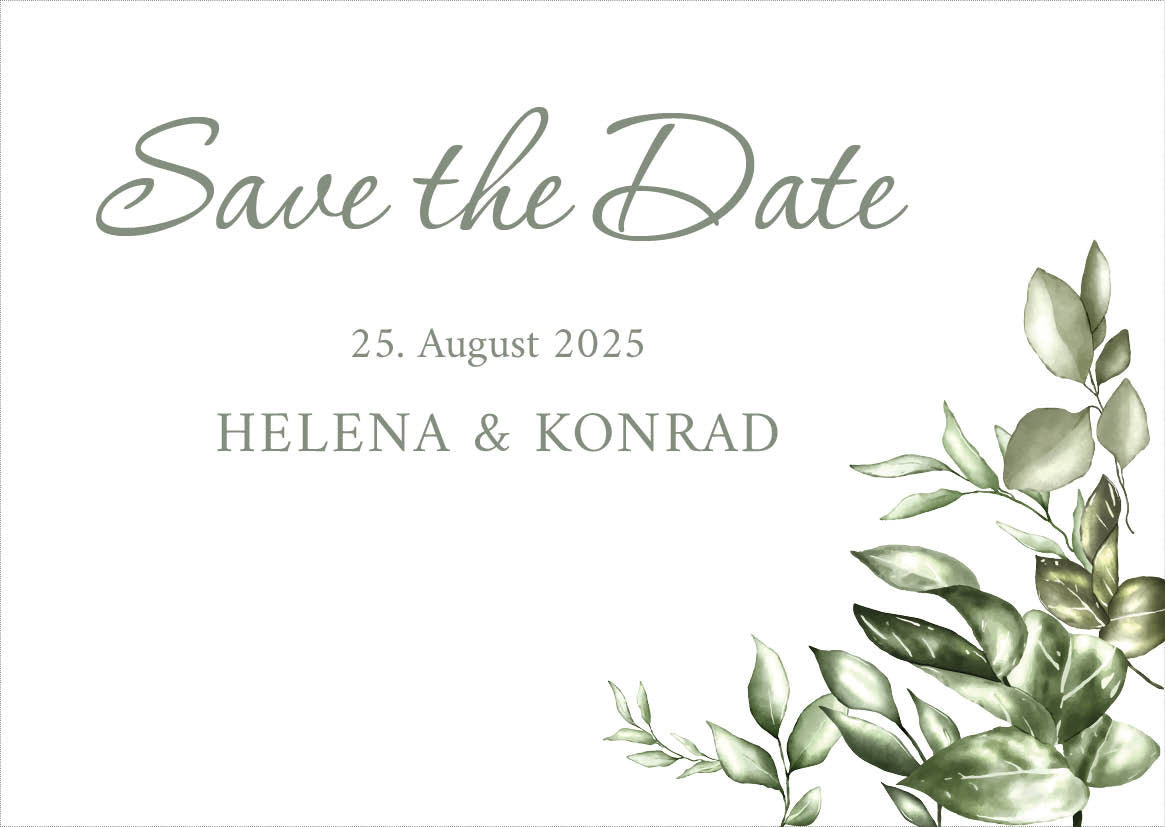 Save the Date Karten: Green Wedding Individuelle Einladung