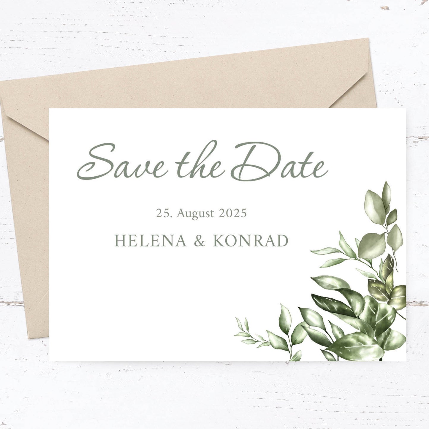 Save the Date Karten: Green Wedding Individuelle Einladung