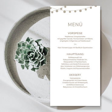 Menükarten: Lampions – genießen mit Stil