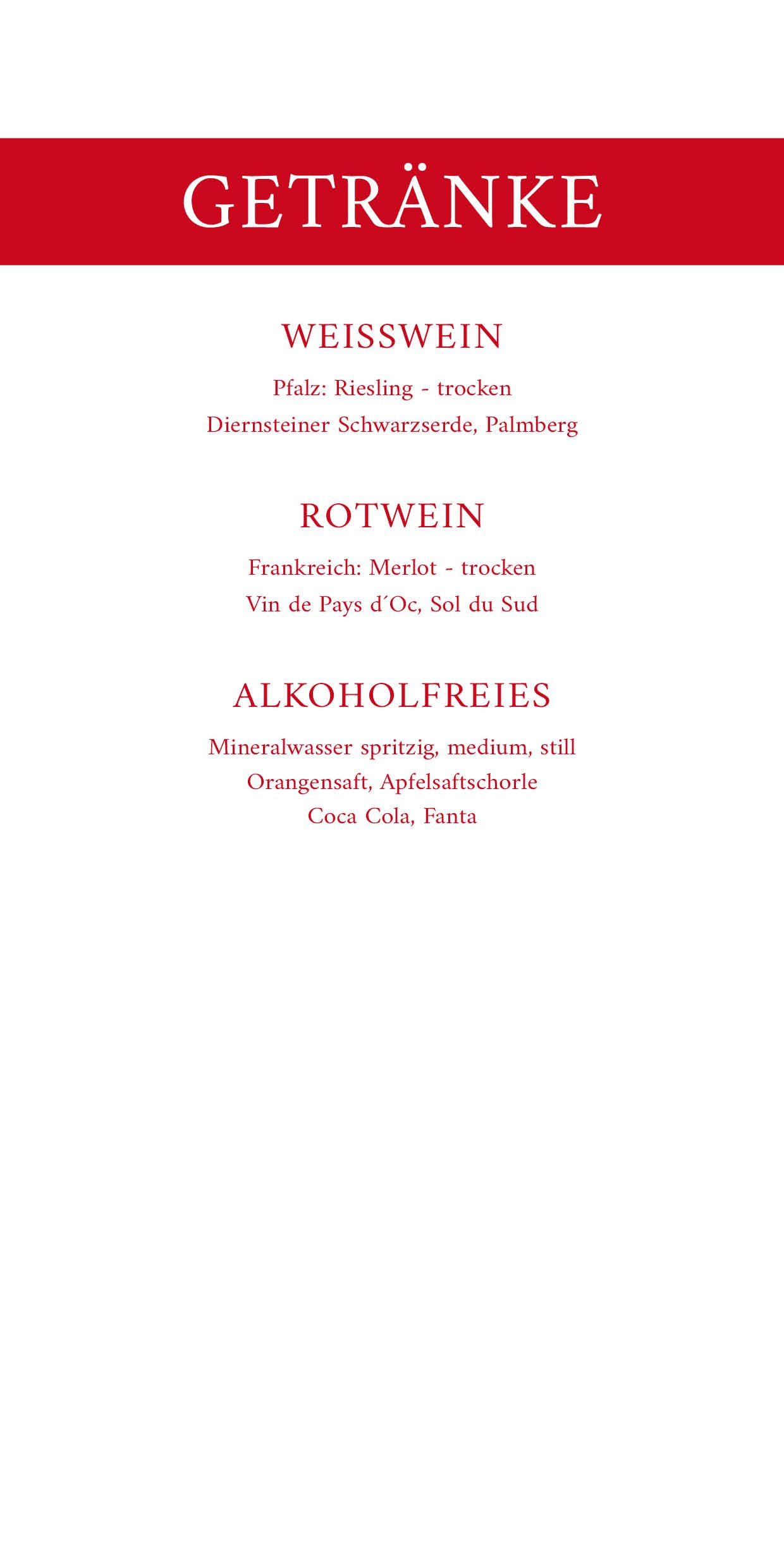 Menükarten: Genuss in Rot - Individuelle Einladung