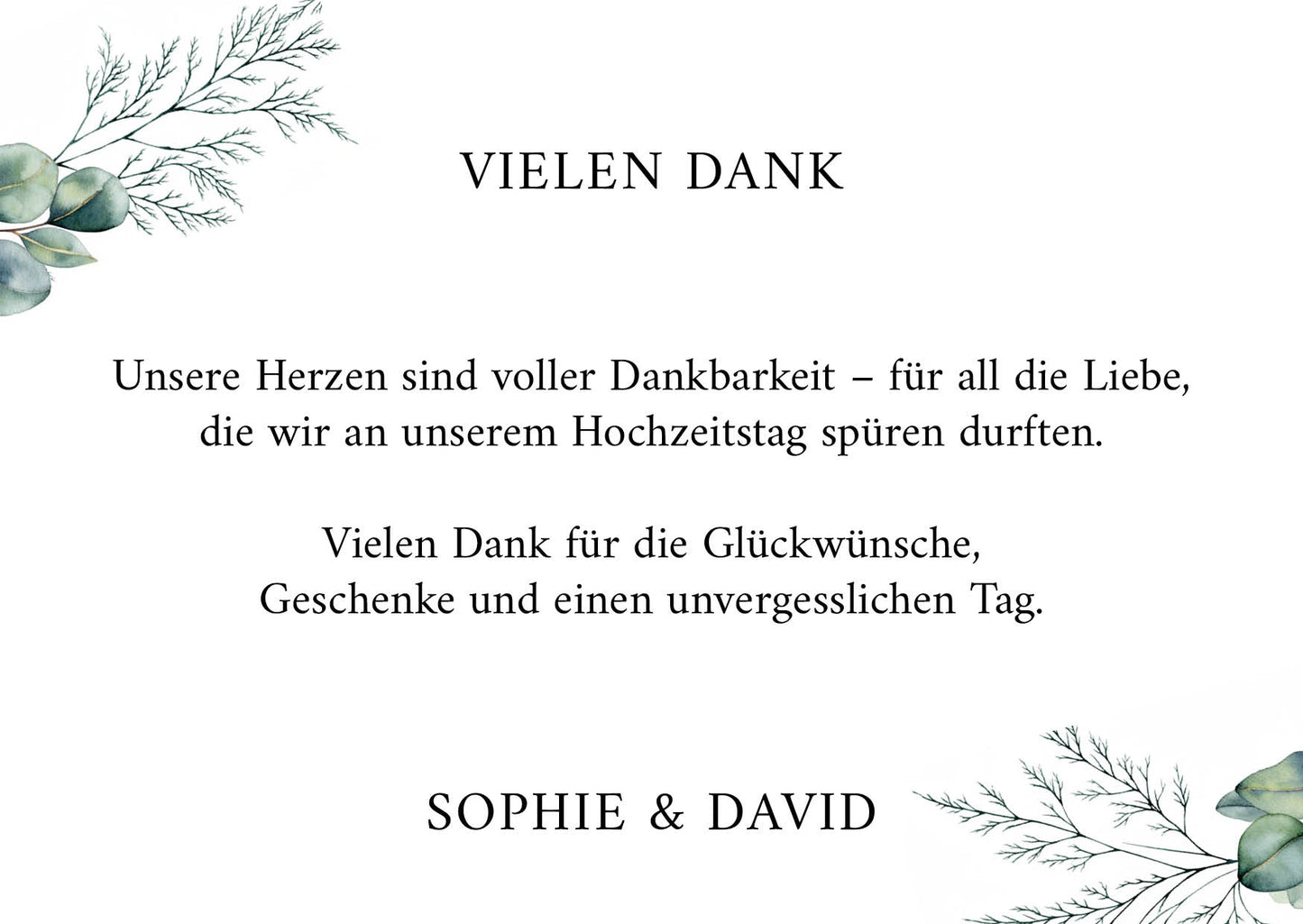 Danksagungskarten zur Hochzeit: Romantic flowers mit Foto