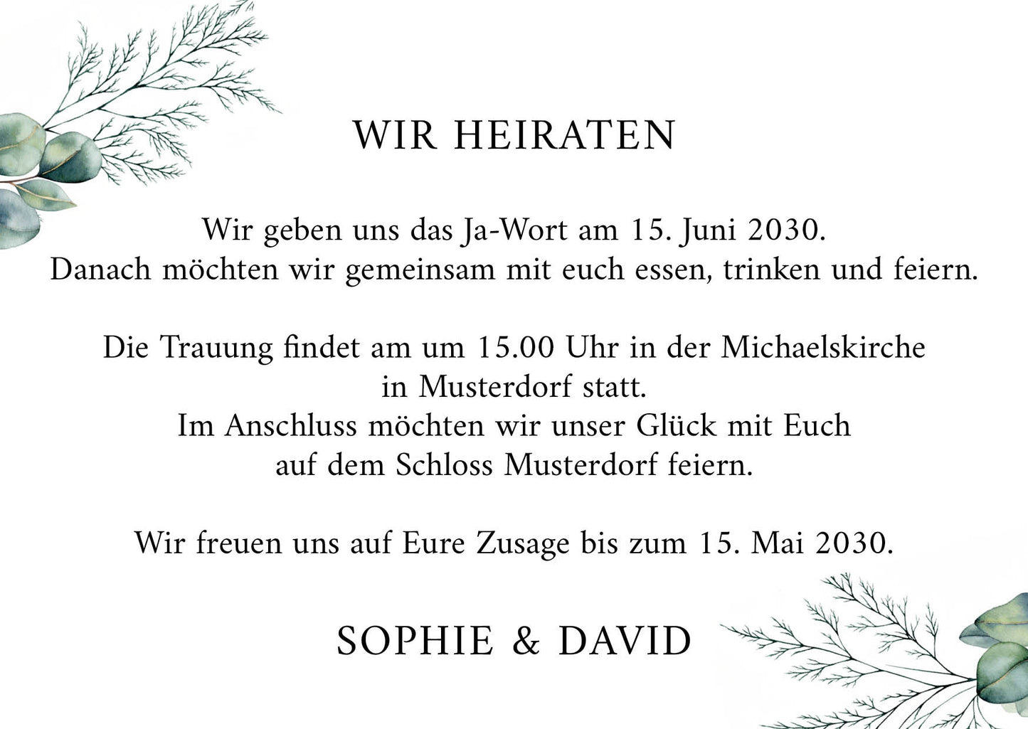 Einladung zur Hochzeit: Romantic flowers mit Foto - Individuelle Einladung