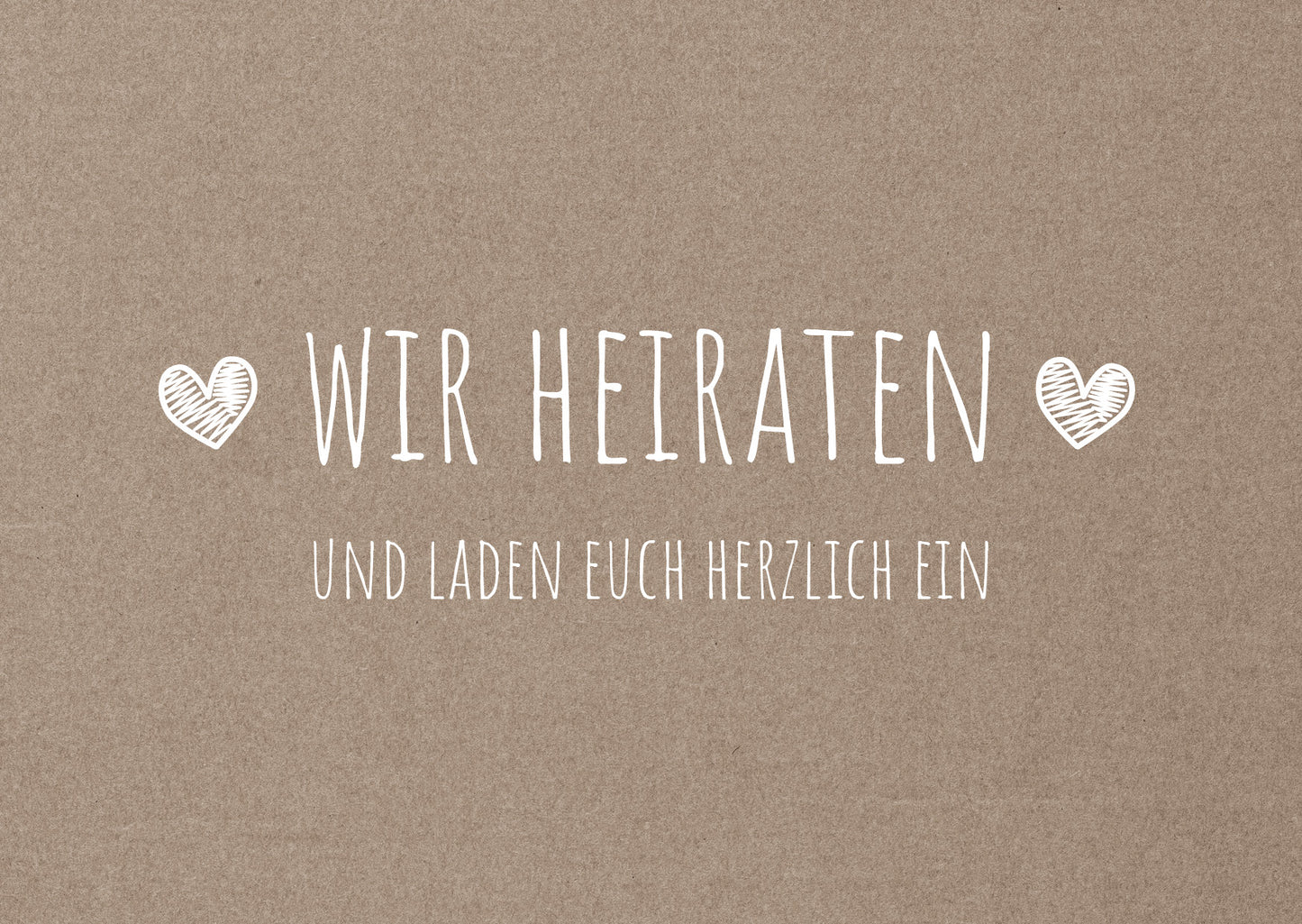 Einladung zur Hochzeit: Rustikal mit Herz - Postkarte