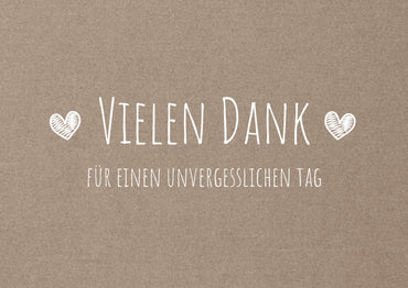 Danksagungskarte zur Hochzeit: Rustikal mit Herz