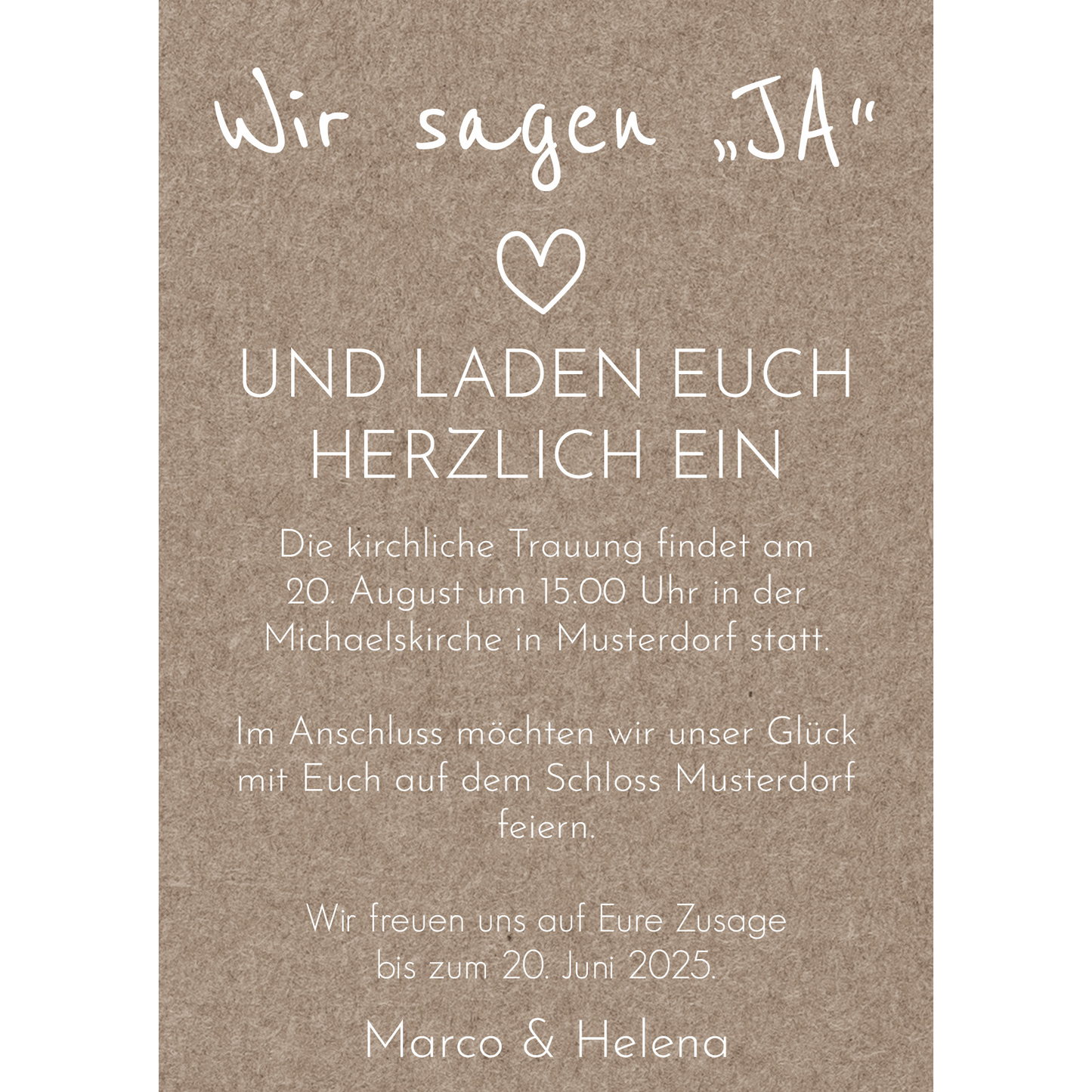 Einladung zur Hochzeit: Rustikal mit Foto