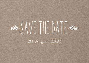 Save the Date Karten Hochzeit – Rustikale Einladungen mit Oliven Zweigen