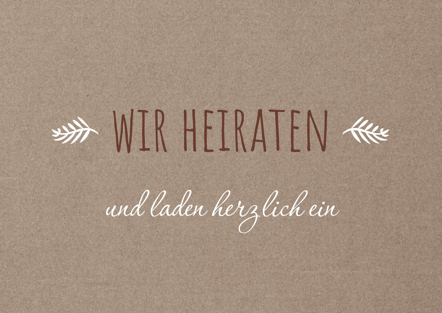 Einladung zur Hochzeit: Rustikal braun - Postkarte